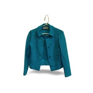 Vintage 1960s Dorina Turquoise Wool Cropped Jacket - Made in Israel